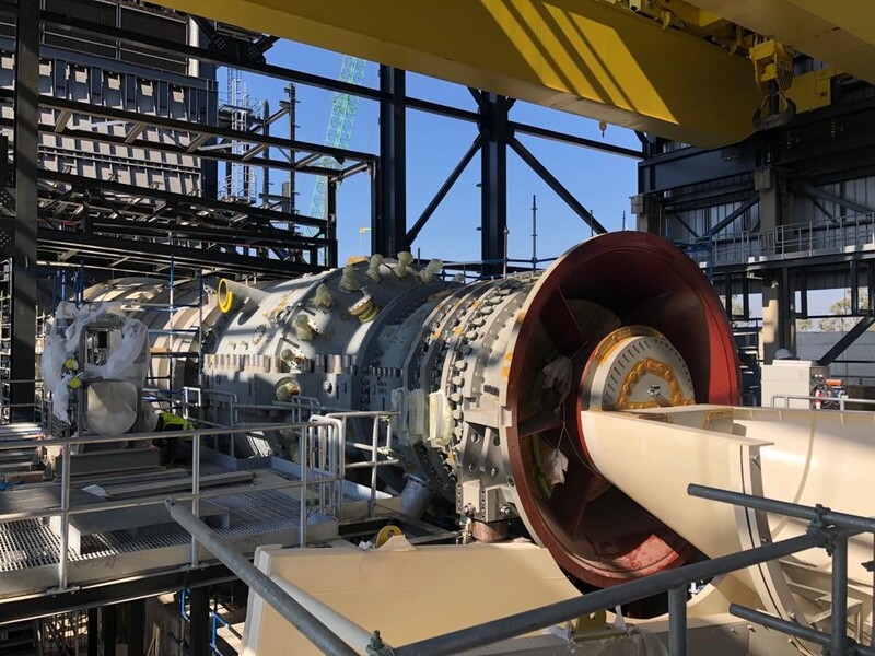 Installation of a turbine in the Be'er Tuvia IPM power plant -
